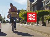 Een advertentie voor Picnic met de woorden 'Supermarkt op wielen'